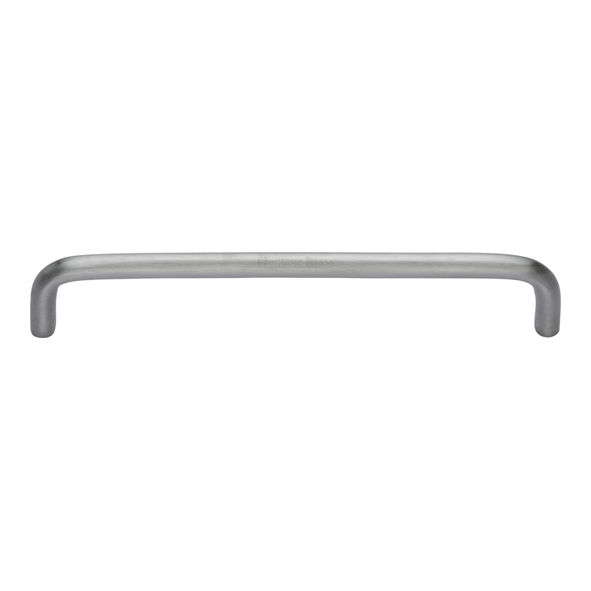 C2155 160-SC • 160 x 168 x 32mm • Satin Chrome • Heritage Brass D-Pattern 08mm Ø Cabinet Pull Handle